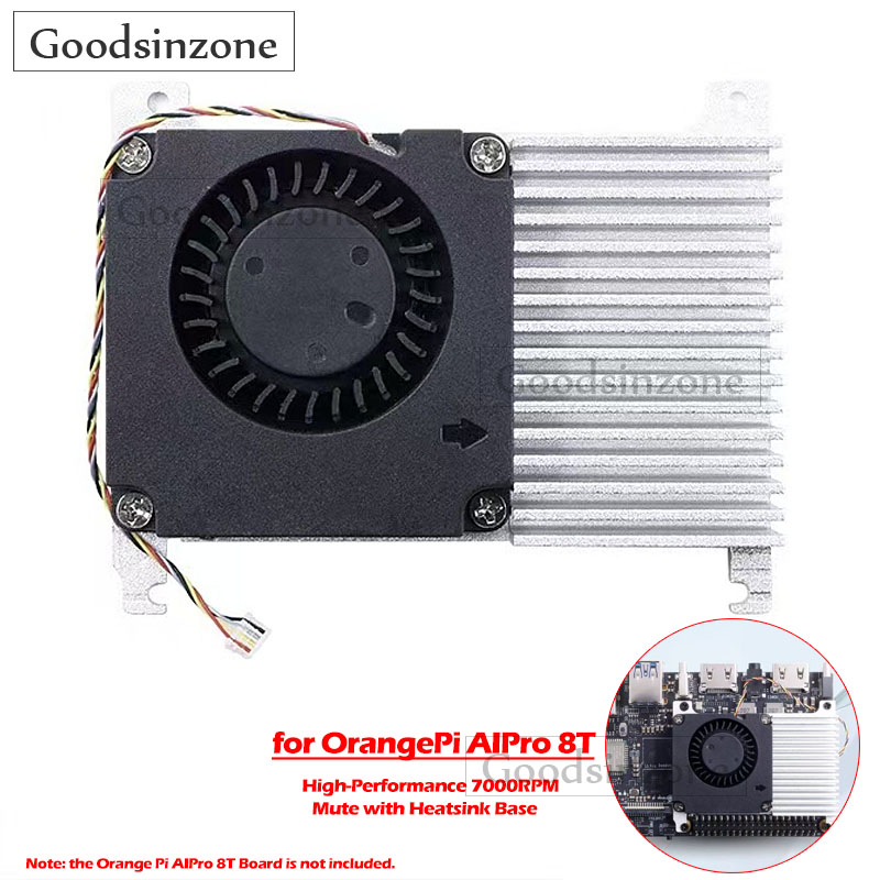 Pi Power Supply - พัดลมระบายความร้อนพร้อมชุดฐานฮีทซิงค์สำหรับ Orange Pi AIPro - 7000RPM