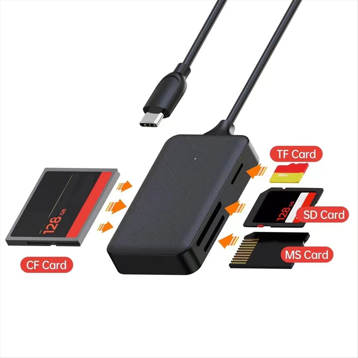 Micro Sd Card - (A60I] เครื่องอ่านการ์ด 4-in-1 ประเภท C SD