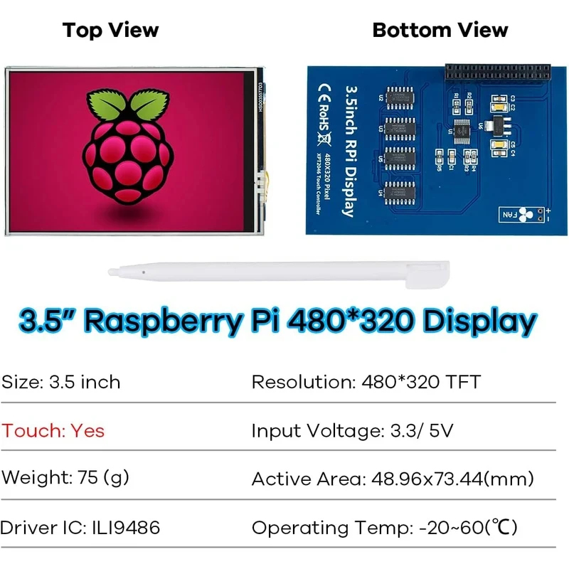 โมดูลจอแสดงผลราสเบอร์รี่พายขนา - Pi Display บทวิจารณ์และราคา
